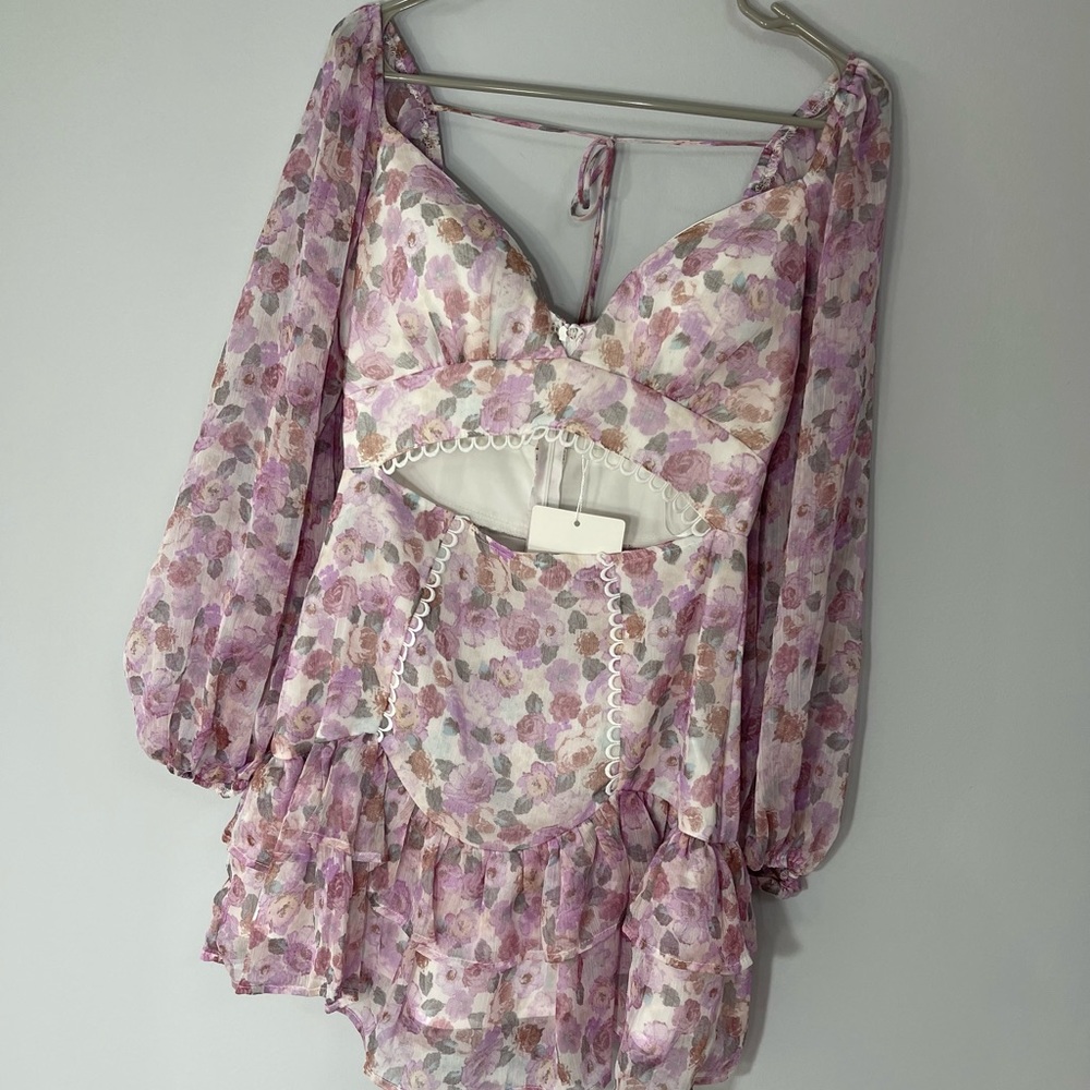 Ballroom sleeve flower print dress from Selfie Leslie